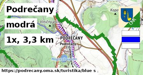 Podrečany Turistické trasy modrá 