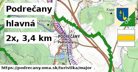 Podrečany Turistické trasy hlavná 