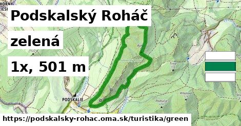 Podskalský Roháč Turistické trasy zelená 