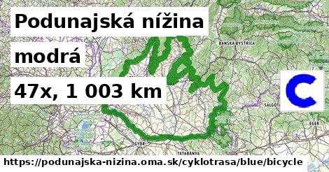 Podunajská nížina Cyklotrasy modrá bicycle