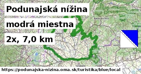 Podunajská nížina Turistické trasy modrá miestna