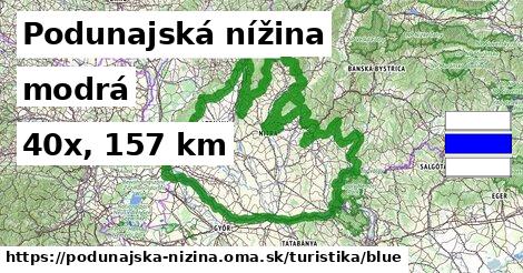 Podunajská nížina Turistické trasy modrá 