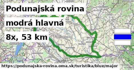 Podunajská rovina Turistické trasy modrá hlavná