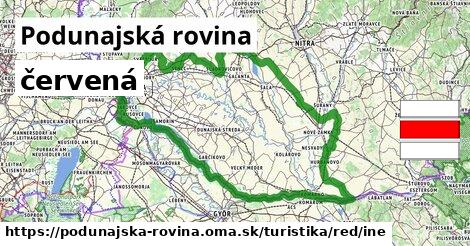 Podunajská rovina Turistické trasy červená iná