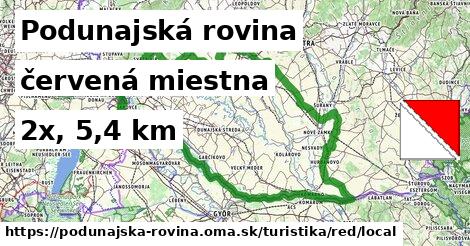 Podunajská rovina Turistické trasy červená miestna