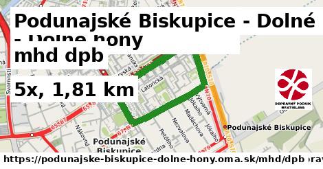 Podunajské Biskupice - Dolné hony Doprava dpb 