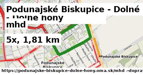 Podunajské Biskupice - Dolné hony Doprava  
