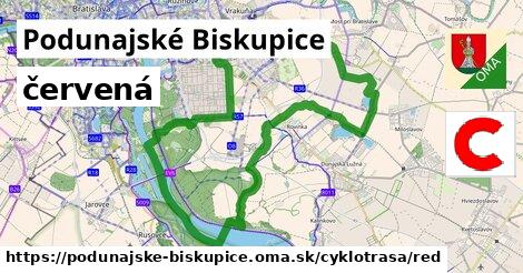 Podunajské Biskupice Cyklotrasy červená 