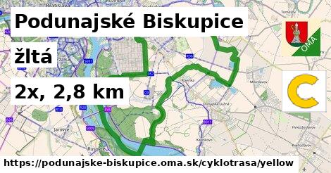 Podunajské Biskupice Cyklotrasy žltá 