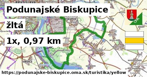 Podunajské Biskupice Turistické trasy žltá 