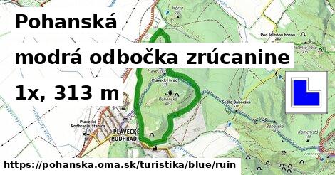 Pohanská Turistické trasy modrá odbočka zrúcanine