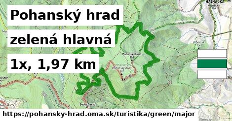 Pohanský hrad Turistické trasy zelená hlavná