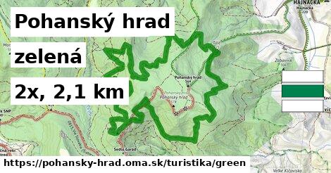 Pohanský hrad Turistické trasy zelená 