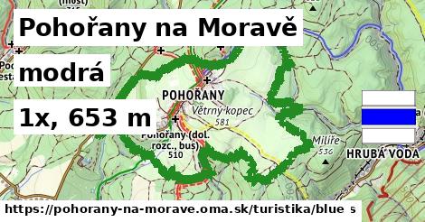 Pohořany na Moravě Turistické trasy modrá 