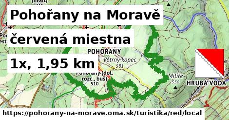 Pohořany na Moravě Turistické trasy červená miestna