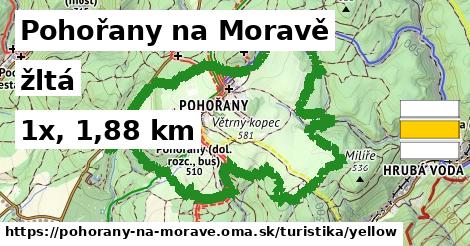 Pohořany na Moravě Turistické trasy žltá 