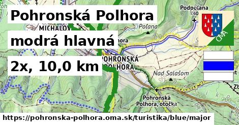 Pohronská Polhora Turistické trasy modrá hlavná