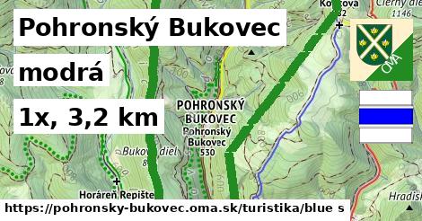 Pohronský Bukovec Turistické trasy modrá 