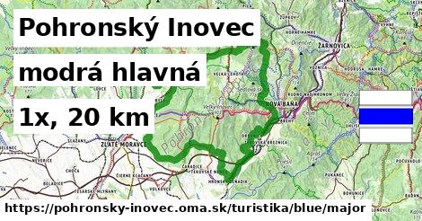 Pohronský Inovec Turistické trasy modrá hlavná