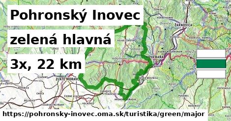 Pohronský Inovec Turistické trasy zelená hlavná