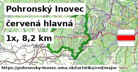 Pohronský Inovec Turistické trasy červená hlavná