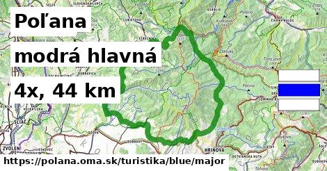 Poľana Turistické trasy modrá hlavná