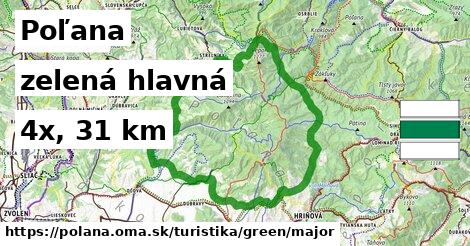 Poľana Turistické trasy zelená hlavná