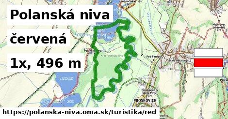 Polanská niva Turistické trasy červená 