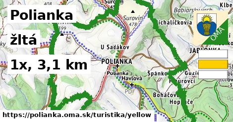 Polianka Turistické trasy žltá 