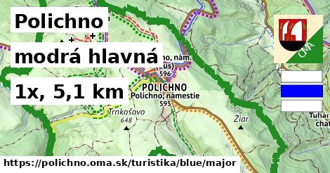 Polichno Turistické trasy modrá hlavná