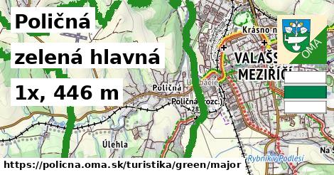 Poličná Turistické trasy zelená hlavná