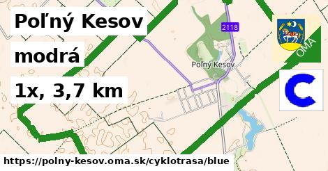 Poľný Kesov Cyklotrasy modrá 
