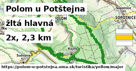 Polom u Potštejna Turistické trasy žltá hlavná