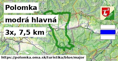 Polomka Turistické trasy modrá hlavná