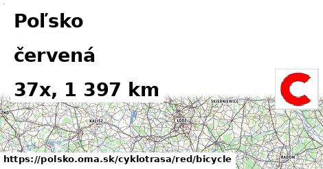 Poľsko Cyklotrasy červená bicycle