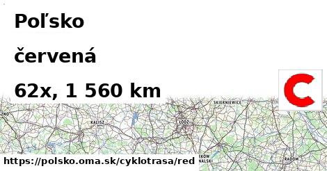 Poľsko Cyklotrasy červená 