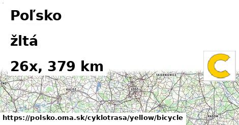 Poľsko Cyklotrasy žltá bicycle