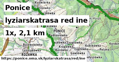 Ponice Lyžiarske trasy červená iná