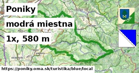 Poniky Turistické trasy modrá miestna