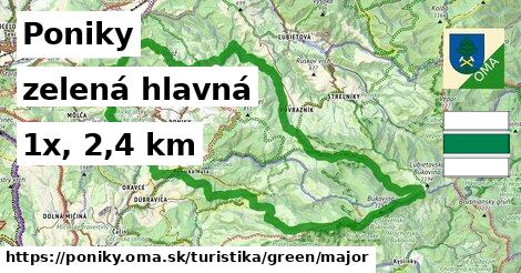 Poniky Turistické trasy zelená hlavná