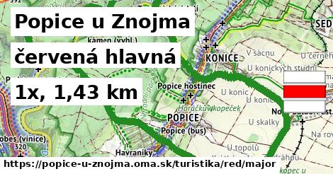 Popice u Znojma Turistické trasy červená hlavná