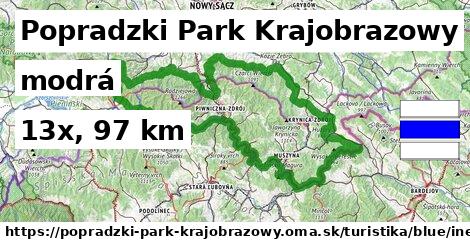Popradzki Park Krajobrazowy Turistické trasy modrá iná