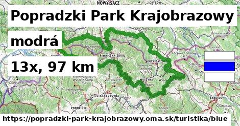 Popradzki Park Krajobrazowy Turistické trasy modrá 