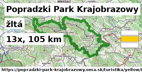 Popradzki Park Krajobrazowy Turistické trasy žltá iná