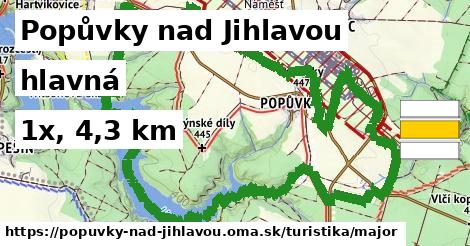 Popůvky nad Jihlavou Turistické trasy hlavná 