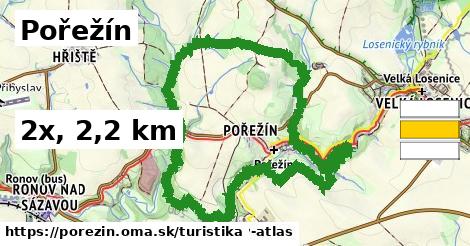 Pořežín Turistické trasy  