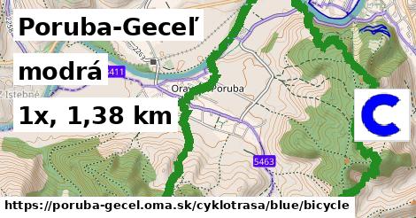 Poruba-Geceľ Cyklotrasy modrá bicycle