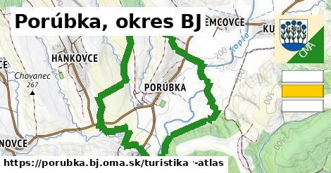 Porúbka, okres BJ Turistické trasy  