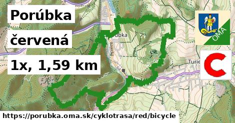 Porúbka Cyklotrasy červená bicycle