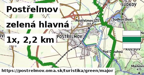 Postřelmov Turistické trasy zelená hlavná